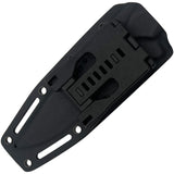 Takumitak Escort Black Smooth G10 D2 Serrated Steel Fixed Blade Knife F213SL