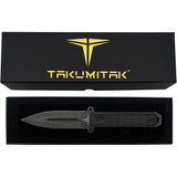 Takumitak Hitter Black Smooth G10 D2 Steel Fixed Blade Knife F214SW