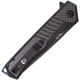 Tekto Knives F1 Alpha Linerlock Carbon Fiber Folding D2 Pocket Knife TF1CBKBK2