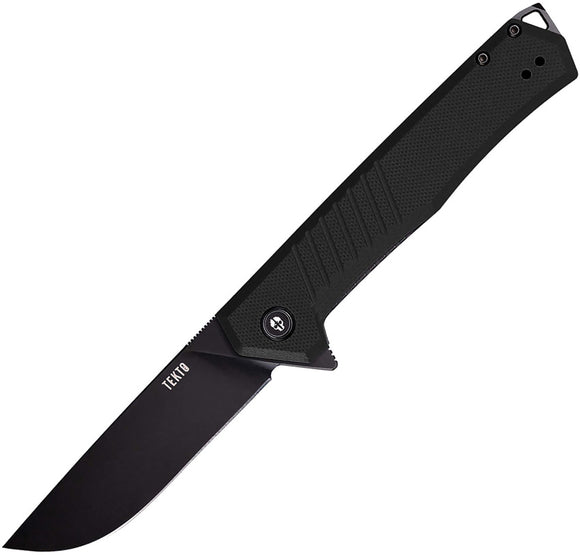 Tekto Knives F1 Alpha Linerlock Black G10 Folding D2 Pocket Knife TF1GBKBK1