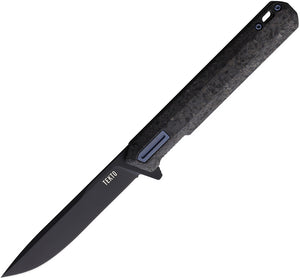 Tekto Knives F2 Bravo Linerlock Carbon Fiber Folding D2 Pocket Knife TF2CBLBK1