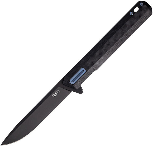 Tekto Knives F2 Bravo Linerlock Black G10 Folding D2 Steel Pocket Knife TF2GBKBK2