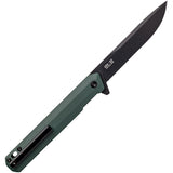 Tekto Knives F2 Bravo Linerlock OD Green G10 Folding D2 Steel Knife TF2GODBK1