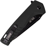 Tekto Knives F3 Charlie Button Lock Black G10 Folding D2 Steel Knife TF3GBKBK1