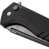 Tekto Knives F3 Charlie Button Lock Black G10 Folding D2 Steel Knife TF3GBKBK1