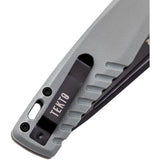 Tekto Knives F3 Charlie Button Lock Gray G10 Folding D2 Steel Knife TF3GGRBK1