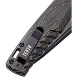 Tekto Knives F3 Charlie Button Lock Green & Black G10 Folding D2 Knife TF3GMXBK1