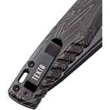 Tekto Knives F3 Charlie Button Lock Green & Black G10 Folding D2 Knife TF3GMXBK1