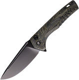 Tekto Knives F3 Charlie Button Lock Green & Black G10 Folding D2 Knife TF3GMXBK1