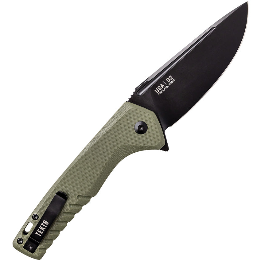 Tekto Knives F3 Charlie Green Button Lock Atlantic Knife Atlantic