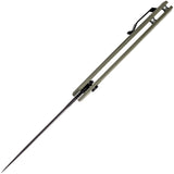 Tekto Knives F3 Charlie Button Lock Green G10 Folding D2 Steel Knife TF3GODBK1