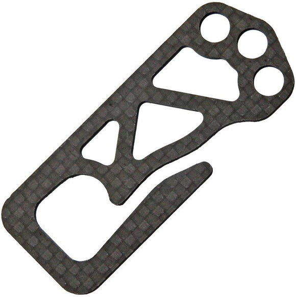 Bastion Carboneer Carbon Fiber Clip CNC Black Key Chain Ring Holder 