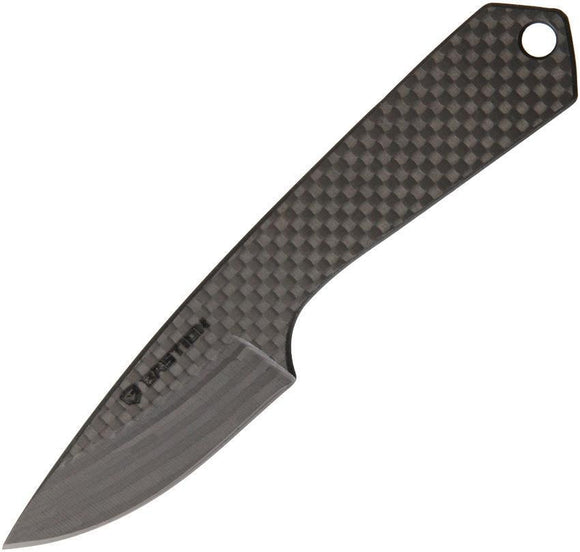 Bastion Carbon Fiber EDC Black Straight Handle Standard Edge Fixed Knife