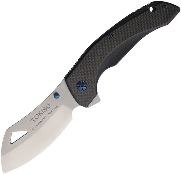 Tokisu Tactical Linerlock Black G10 & Carbon Fiber Folding Knife 18447