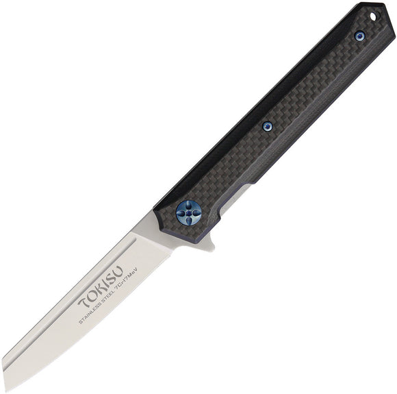 Tokisu Tactical Linerlock Black G10 & Carbon Fiber Folding Knife 18450