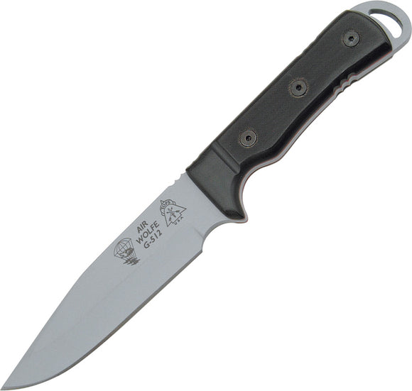 TOPS Air Wolfe Fixed Tactical Gray Stainless Blade Black G10 Handle Knife AIR01
