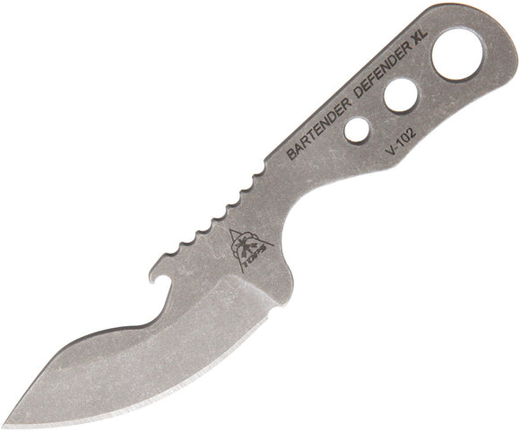 TOPS Bartender Defender XL Fixed Cerakote Blade Gray Steel Handle Knife BARXL