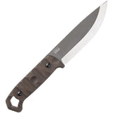 TOPS Brakimo Green Micarta Tungsten 1095 Fixed Blade Knife w/ Sheath BRAK02R