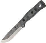 TOPS BOB Hunter Tumble Finish Fixed Blade Gray Canvas Handle Knife BROSTBF02