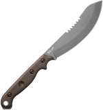 TOPS Brush Wolf Green Canvas Micarta 1095 Fixed Blade Knife w/ Sheath  OPEN BOX