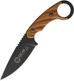 TOPS Cut Combat Utility Tool Fixed Black Blade Tan Micarta Handle Knife CUT40