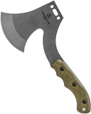 TOPS 11" Grandpas Axe Fixed Stainless Ax Head Blade Green Micarta Handle GRAX01