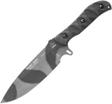 TOPS Silent Hero Black Rocky Mountian Tread 1095 Camo Fixed Blade Knife HERO03C