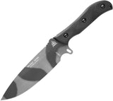 TOPS Silent Hero Black Micarta 1095 Camo Fixed Blade Knife w/ Sheath HERO04C