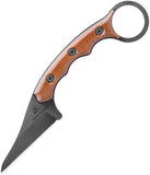 Tops Poker Tan Canvas Micarta Black 1095 Steel Fixed Blade Knife w/ Sheath KR01