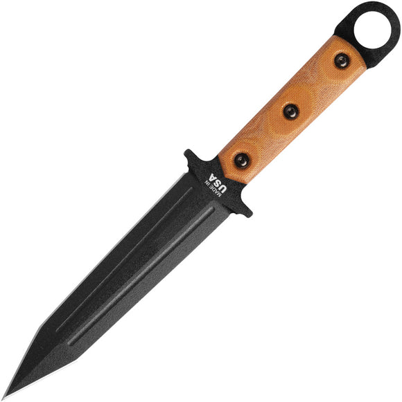 TOPS Modern Gladius Tan Micarta 1095 Double Edge Fixed Blade Knife MGLAD01