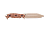 TOPS M-Pat Fixed Blade Knife Tan Canvas Micarta 1095 Steel w/ Belt Sheath MPAT01