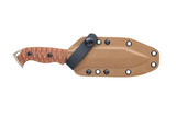 TOPS M-Pat Fixed Blade Knife Tan Canvas Micarta 1095 Steel w/ Belt Sheath MPAT01