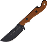 TOPS Knives 7" Pit Stop 3 Fixed Black Traction Coat Blade Tan Handle Knife PSK01