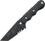 TOPS Knives Special Assault Weapon Black G10 Handle Fixed Serrated Blade Knife SAW02