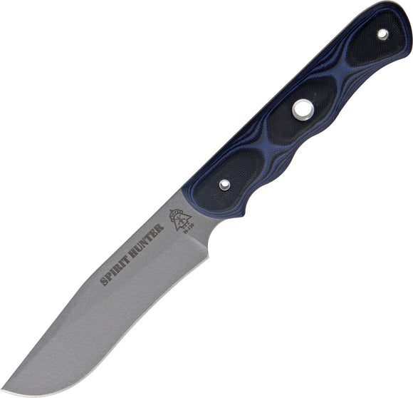 TOPS Spirit Hunter Fixed Stainless Blade Black & Blue G10 Handle Knife SHR02