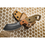 TOPS Viking Tactics Patriot Tan/Green Canvas Micarta Fixed Blade Knife VTAC03