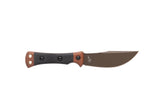 TOPS Woodcraft Midnight Bronze Black & Tan Micarta 1095 Fixed Blade Knife WC01