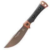 TOPS Woodcraft Midnight Bronze Black & Tan Micarta 1095 Fixed Blade Knife WC01