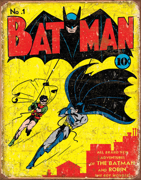 New Batman & Robin No. 1 Issue Comic Cover Collectible Nostalgic Tin Sign 1966