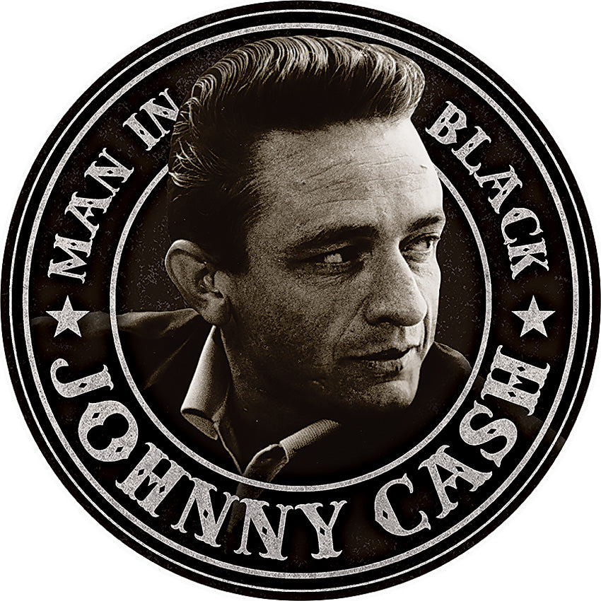 Johnny Cash Man In Black Nostalgic Black/White/Grey Wall Décor Tin Sig ...