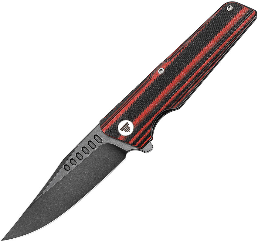 TRIVISA Orion Linerlock Black & Red G10 Folding D2 Steel Pocket