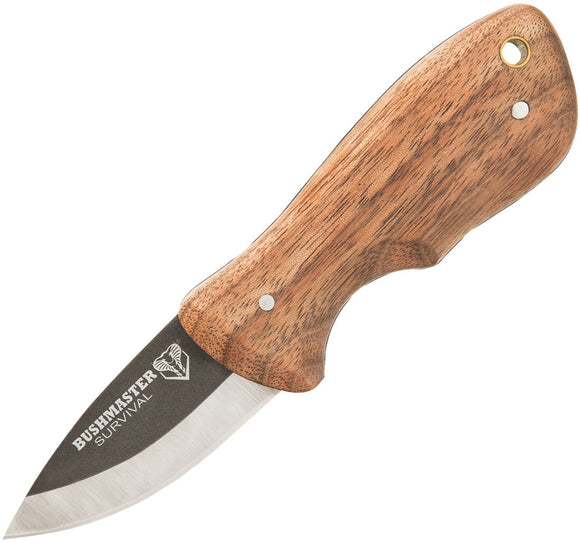 United Cutlery Bushmaster Marajo Bushcraft Brown Wood Fixed Blade Knife + Leather Sheath 3454