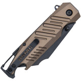 United Cutlery USMC Brewski Pocket Knife Linerlock A/O Tan Folding 3Cr13 3537