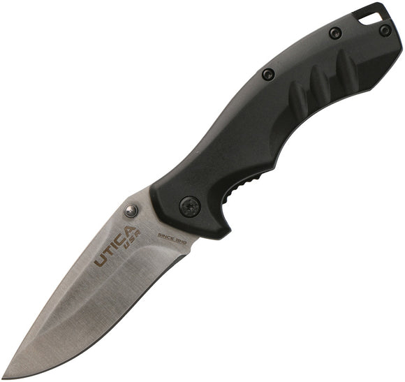 Utica Bush Trail IV Pocket Knife Linerlock Black ABS Folding 8Cr13MoV 911007CP