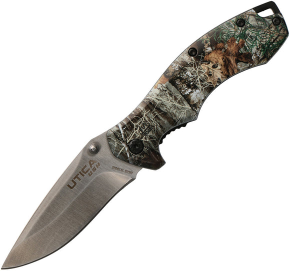 Utica Bush Trail III Linerlock Camo ABS Folding 8Cr13MoV Pocket Knife 91RT1077CP