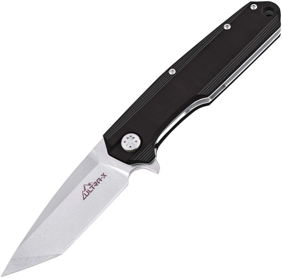 ultra-x boa linerlock black & gray G10 D2 steel folding pocket knife