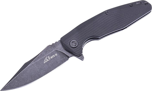 Ultra-X Hugger Linerlock Black G10 folding 440C steel blade pocket knife