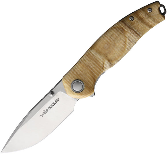 Viper Vale Linerlock Flammed Poplar Wood Folding CPM-MagnaCut Knife 6004PI