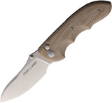 Viper Moon Button Lock Natural Micarta Folding CPM-MagnaCut Pocket Knife 6010CN