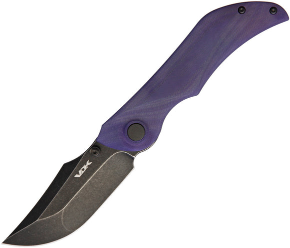 VDK Knives Talisman Linerlock Purple G10 Folding Knife 024